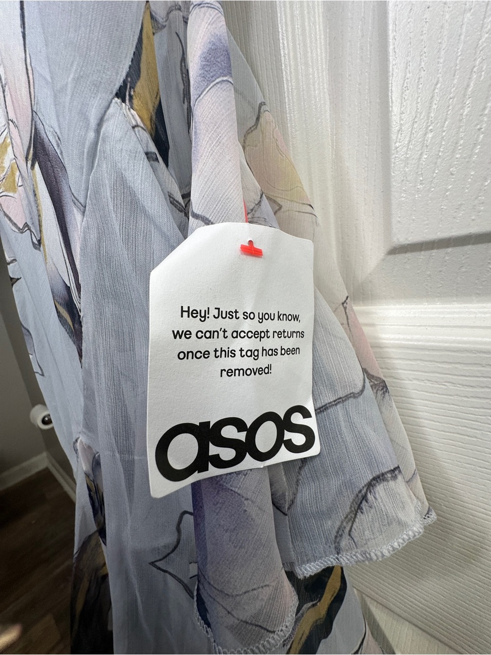 ASOS DESIGN Bandeau Maxi Dress Asymmetric Ruffle Hem Floral Print UK 8 US 4 - Picture 5 of 7